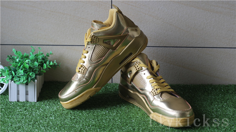 Authentic Air Jordan 4 Retro Gold Custom